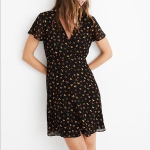 Madewell Silk Button-Front Swing Dress